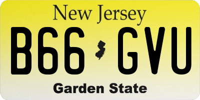 NJ license plate B66GVU