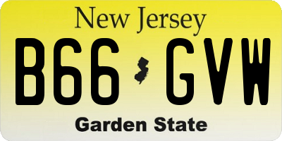 NJ license plate B66GVW