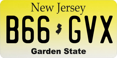 NJ license plate B66GVX