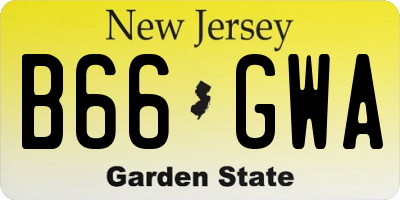 NJ license plate B66GWA