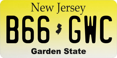 NJ license plate B66GWC
