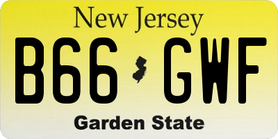 NJ license plate B66GWF