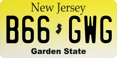 NJ license plate B66GWG