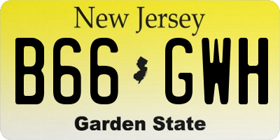 NJ license plate B66GWH