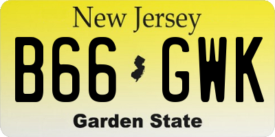 NJ license plate B66GWK