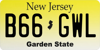 NJ license plate B66GWL