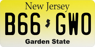 NJ license plate B66GWO