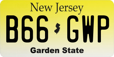 NJ license plate B66GWP