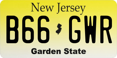 NJ license plate B66GWR