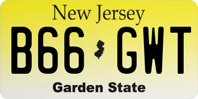 NJ license plate B66GWT