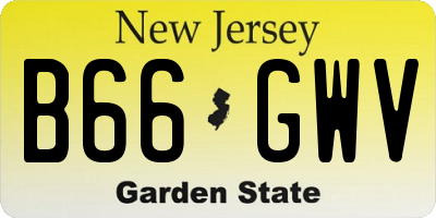 NJ license plate B66GWV