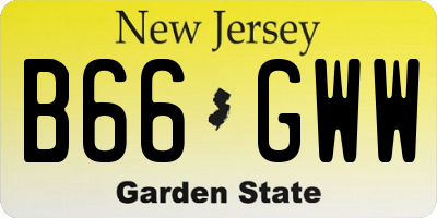 NJ license plate B66GWW