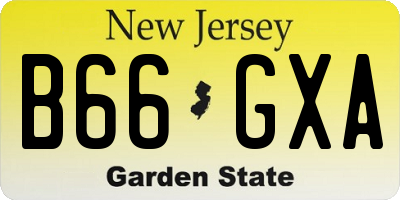NJ license plate B66GXA