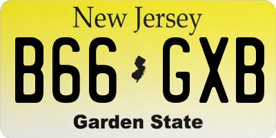 NJ license plate B66GXB