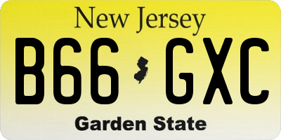 NJ license plate B66GXC