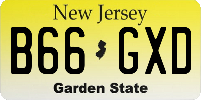 NJ license plate B66GXD