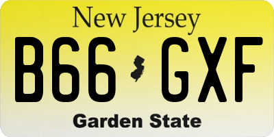 NJ license plate B66GXF