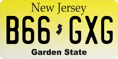 NJ license plate B66GXG