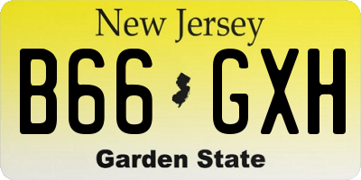 NJ license plate B66GXH