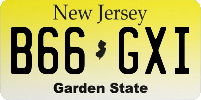 NJ license plate B66GXI