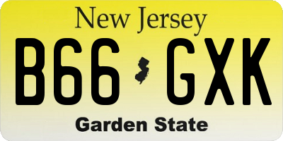 NJ license plate B66GXK