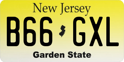 NJ license plate B66GXL