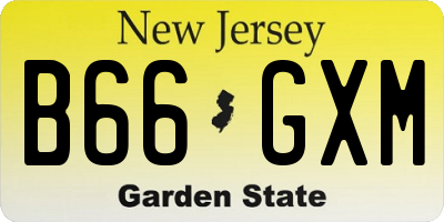 NJ license plate B66GXM