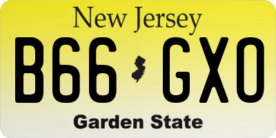 NJ license plate B66GXO