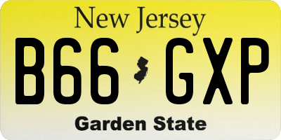 NJ license plate B66GXP
