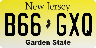 NJ license plate B66GXQ