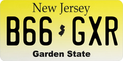NJ license plate B66GXR