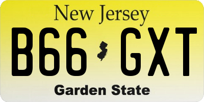 NJ license plate B66GXT