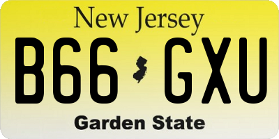 NJ license plate B66GXU