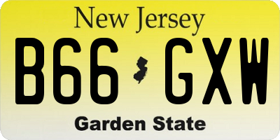 NJ license plate B66GXW