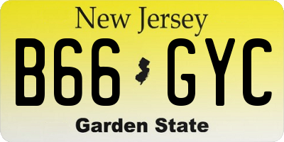 NJ license plate B66GYC