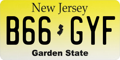 NJ license plate B66GYF