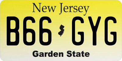 NJ license plate B66GYG