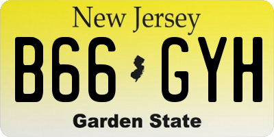 NJ license plate B66GYH