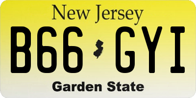 NJ license plate B66GYI