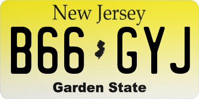 NJ license plate B66GYJ