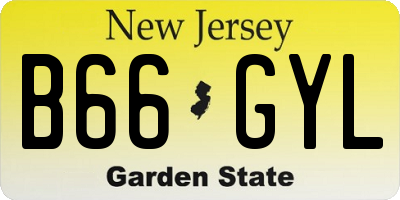 NJ license plate B66GYL