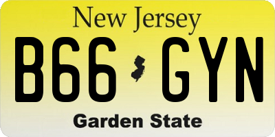 NJ license plate B66GYN