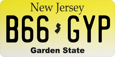 NJ license plate B66GYP