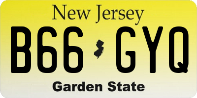 NJ license plate B66GYQ