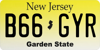 NJ license plate B66GYR