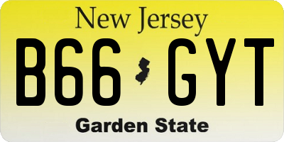 NJ license plate B66GYT