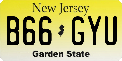 NJ license plate B66GYU