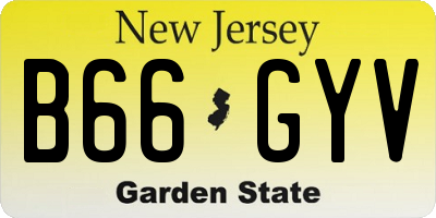 NJ license plate B66GYV