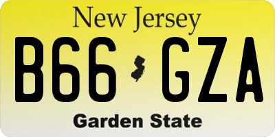 NJ license plate B66GZA
