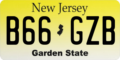 NJ license plate B66GZB